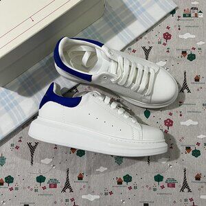 Alexander Mcqueen Dark Blue Suede Platform Sneakers